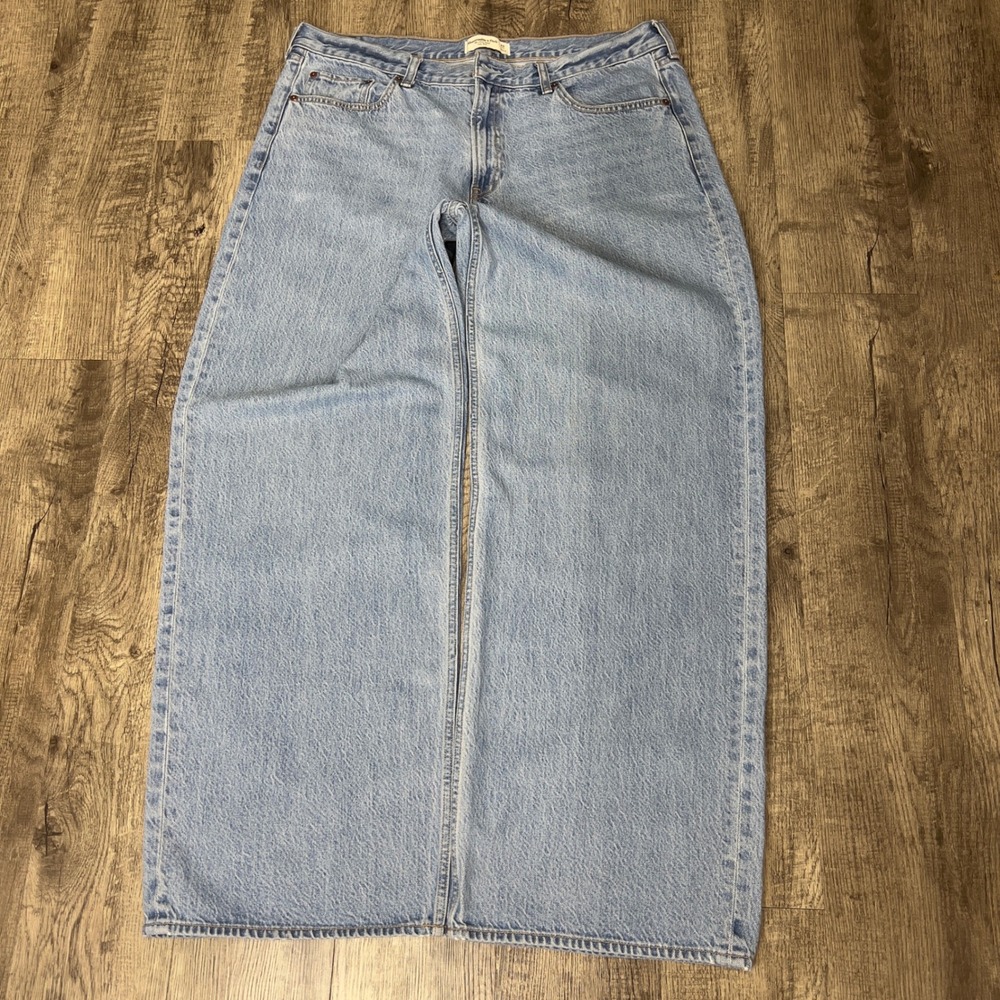 Abercrombie & Fitch Ultra Loose Low Rise Jeans Light Wash Baggy Y2K 32 Long